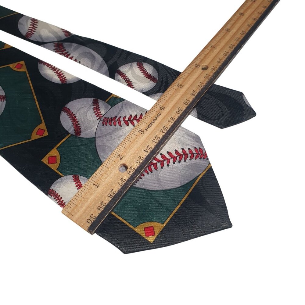 Unbranded Baseball Necktie Men Novelty 56" x 4" Multicolor Sports Fan Coach Gift - Picture 3 of 5